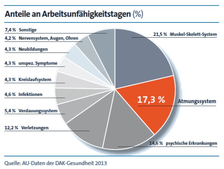 Anteile an Arbeitsunfähigkeitstagen